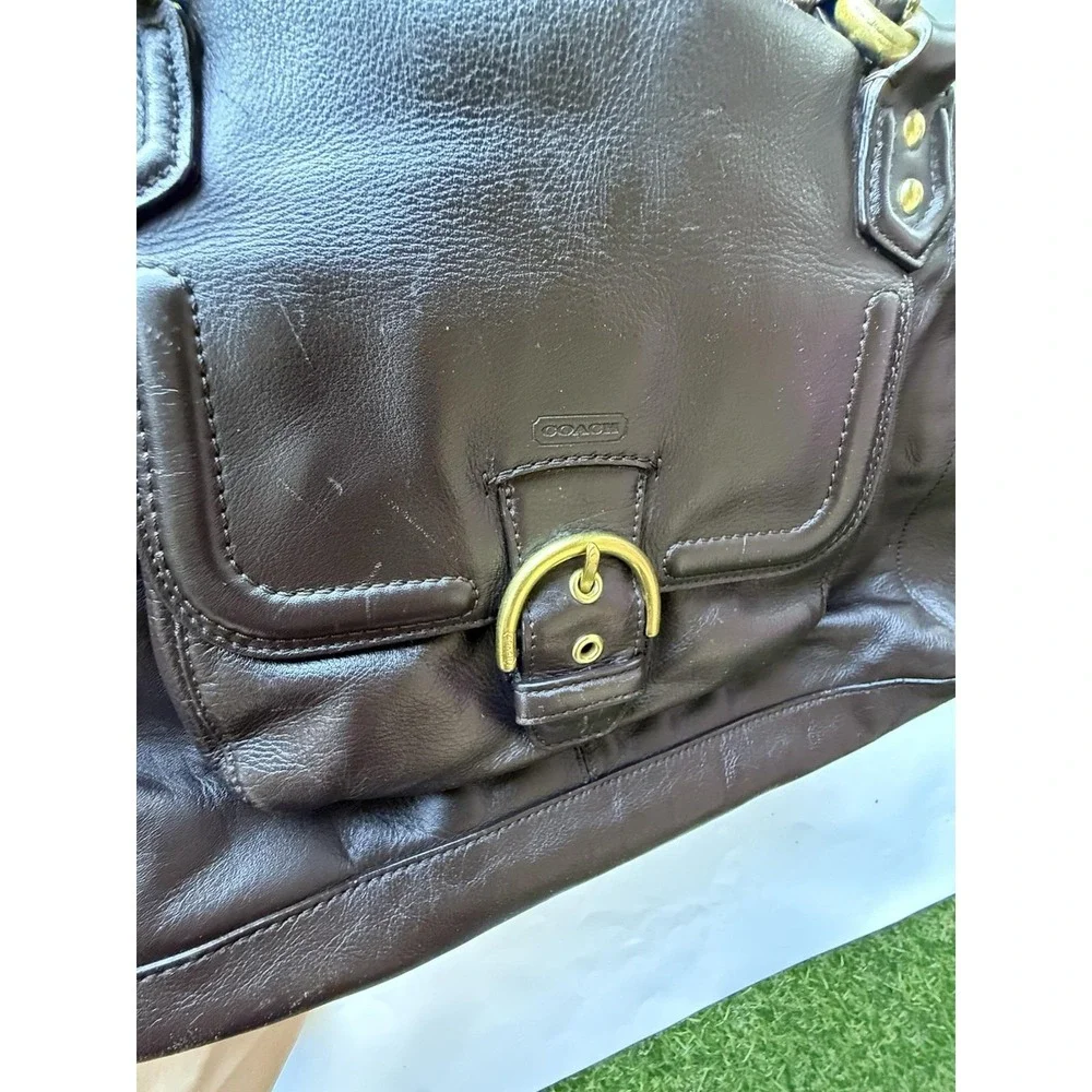 Coach Campbell Mahogany Brown Leather Satchel